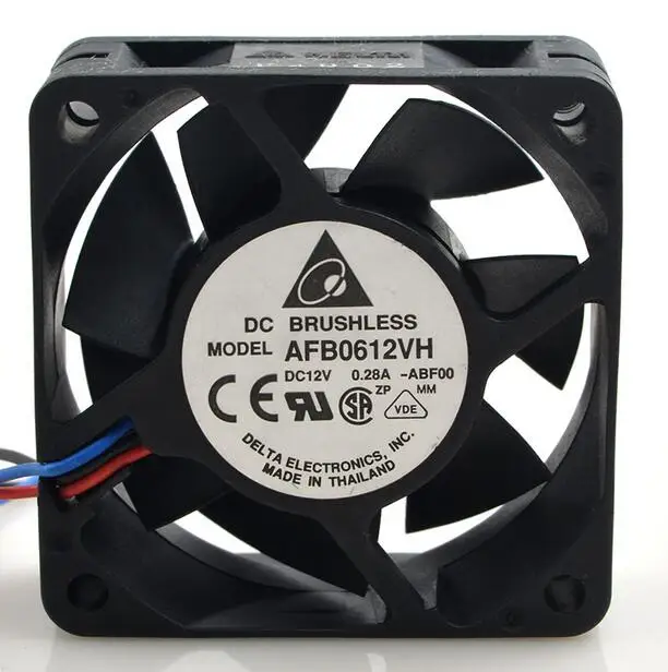 

original Delta AFB0612VH 12V 0.28A 6CM 6025 3 wire double ball cooling fan