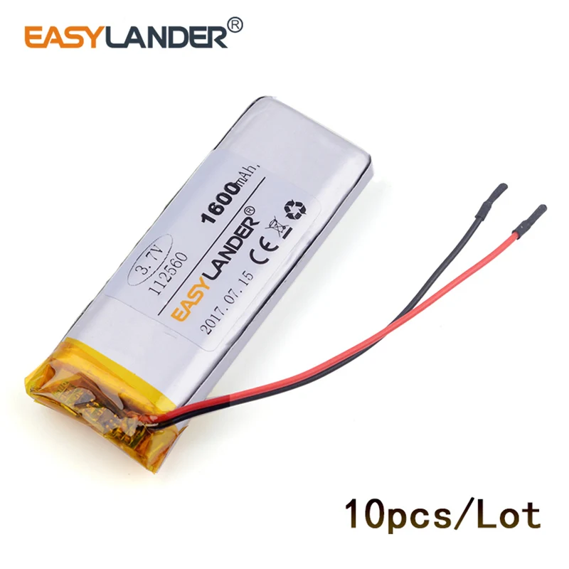 112560 3.7V 1600mAh Rechargeable Lithium Li-ion Li Polymer Battery FOR DVR MP4 peaker MP3 power bank Sex toys 112459