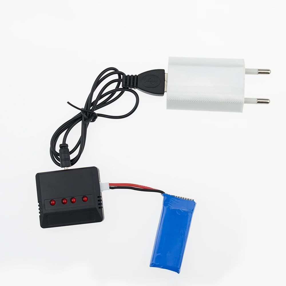 WLtoys USB-Ladegerät 1-zu-4-Anschlüsse für 3,7 V 1S LiPo-Akkus – kompatibel mit Hubsan X4 H107L H107C, Syma X5C X5SC RC Quadrocopter – Detail 5