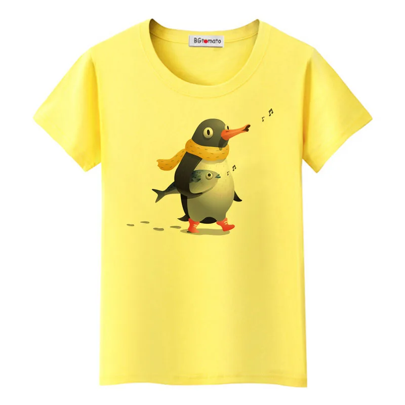 

BGtomato lovely penguin tshirt women cartoon shirts hot sale cute t-shirt women kawaii tee shirt femme harajuku tops