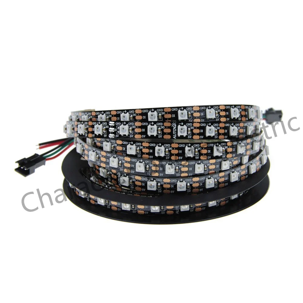 Dc5v ws2812b 30/60/144 leds/m smartled pixel rgb individuell adressierbare led streifen licht schwarz/weiß pcb ic ws2812 pixel streifen