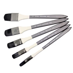 5pcs/Set High Quality mew nylon brush painting black row brush oil painting acrylic wall painting Hazel shape painting brush