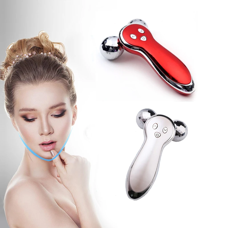 

Mirco-current Face Slimming Vibrate Roller EMS Massager 3D Vibration Massage Device Body Shaping Instrument Rechargeable