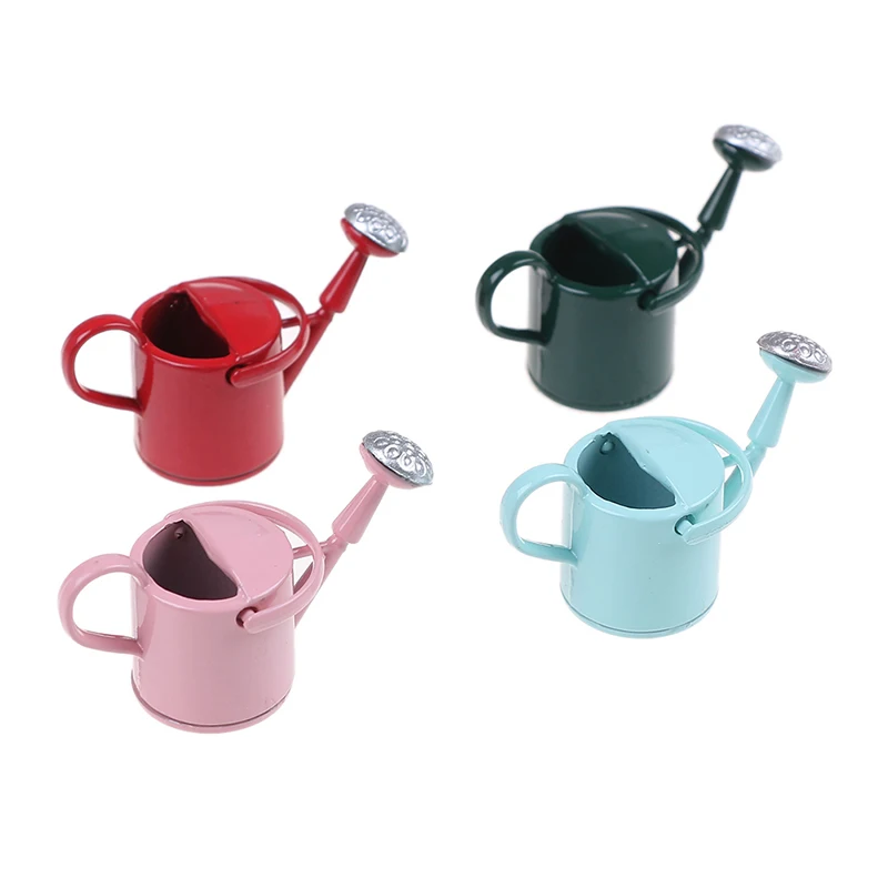 New Arrival 1/12 Metal Watering Can Garden Miniature Decoration For Children Kids Dolls Acces Dollhouse Miniature Furniture