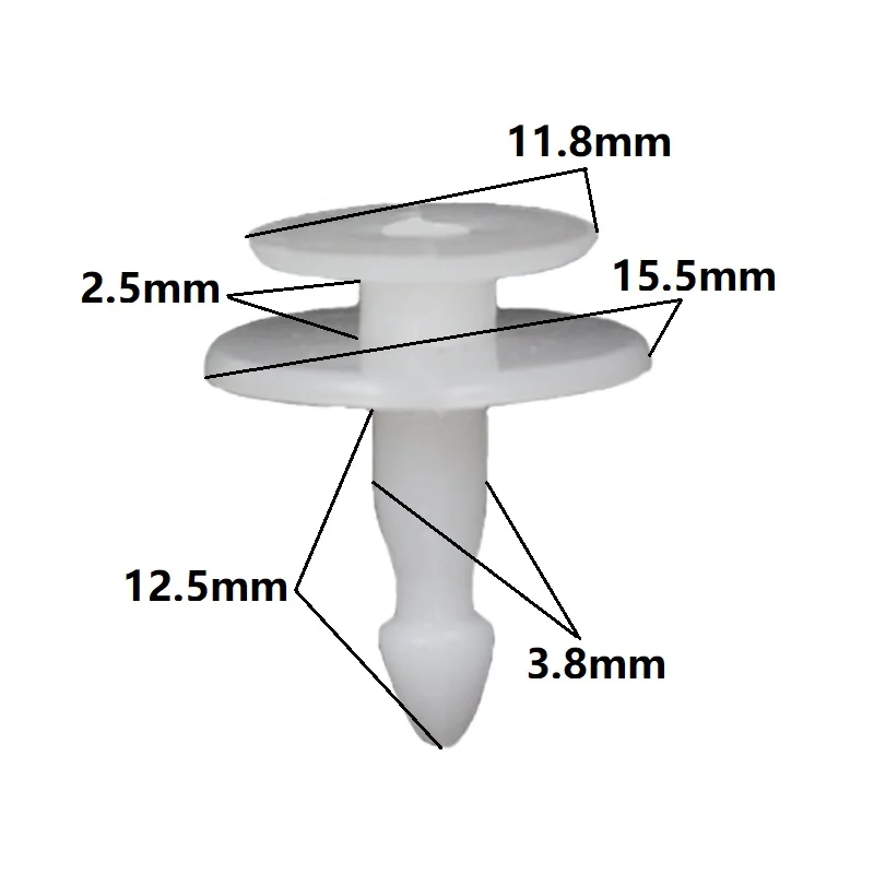 KE LI MI Auto Fastener Clips White Nylon Retainer Rivet fixed Car Accessories for Peugeot