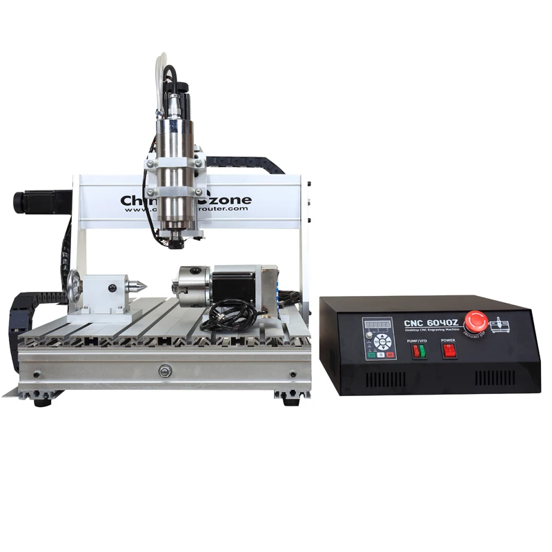 MACH3 USB CNC 6040 4axis 2.2KW Spindle with Ballscrew Tailstock Rotary Axis CNC Router Engraver Machine CNC Facotry Ship from EU