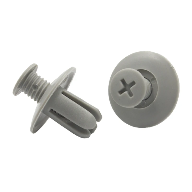 50 Pcs Car 8mm Hole Plastic Screw Rivets Push Gray Auto Vehicle Engine Cover Bumper Fender Door Trim Panel