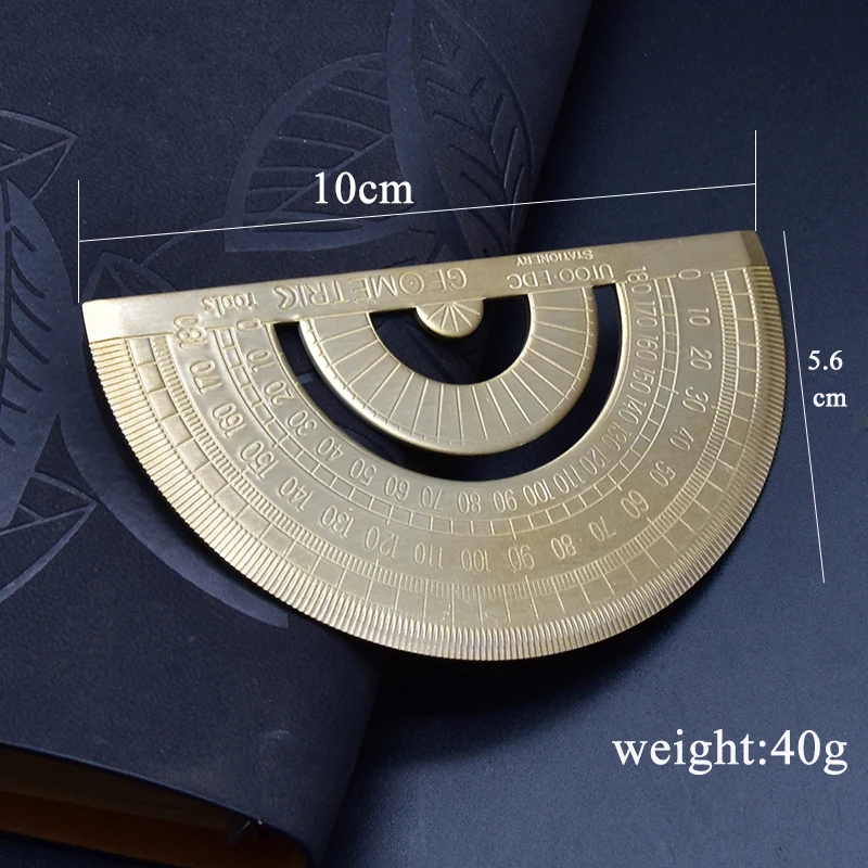 CCCAdean-Rapporteur en cuivre de haute qualité, fournitures de bureau et scolaires, outils de mesure, longueur 10cm, A H003