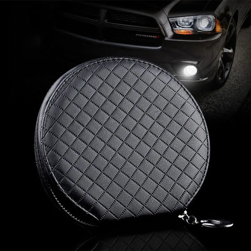 

New Fashion Car Lattice CD Box For DVD Case Automotive Supplies Storage Bag Car Holder Leather CD Travel Organizer CD Case