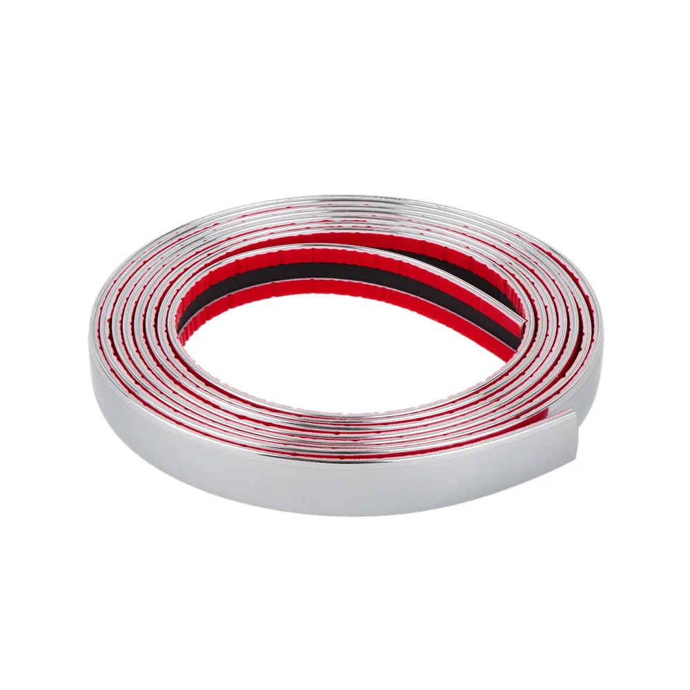 6/8/10/12/15/20mm Car Chrome Styling Decal Moulding Trim Strip Tape Auto DIY Body Bumper Protect Sticker