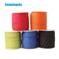 CAMPING SKY Paracord 2mm odblaskowe Paracord 3 pasmo rdzeń odkryty Camping liny linka spadochronowa smycz namiot wielofunkcyjny Corda