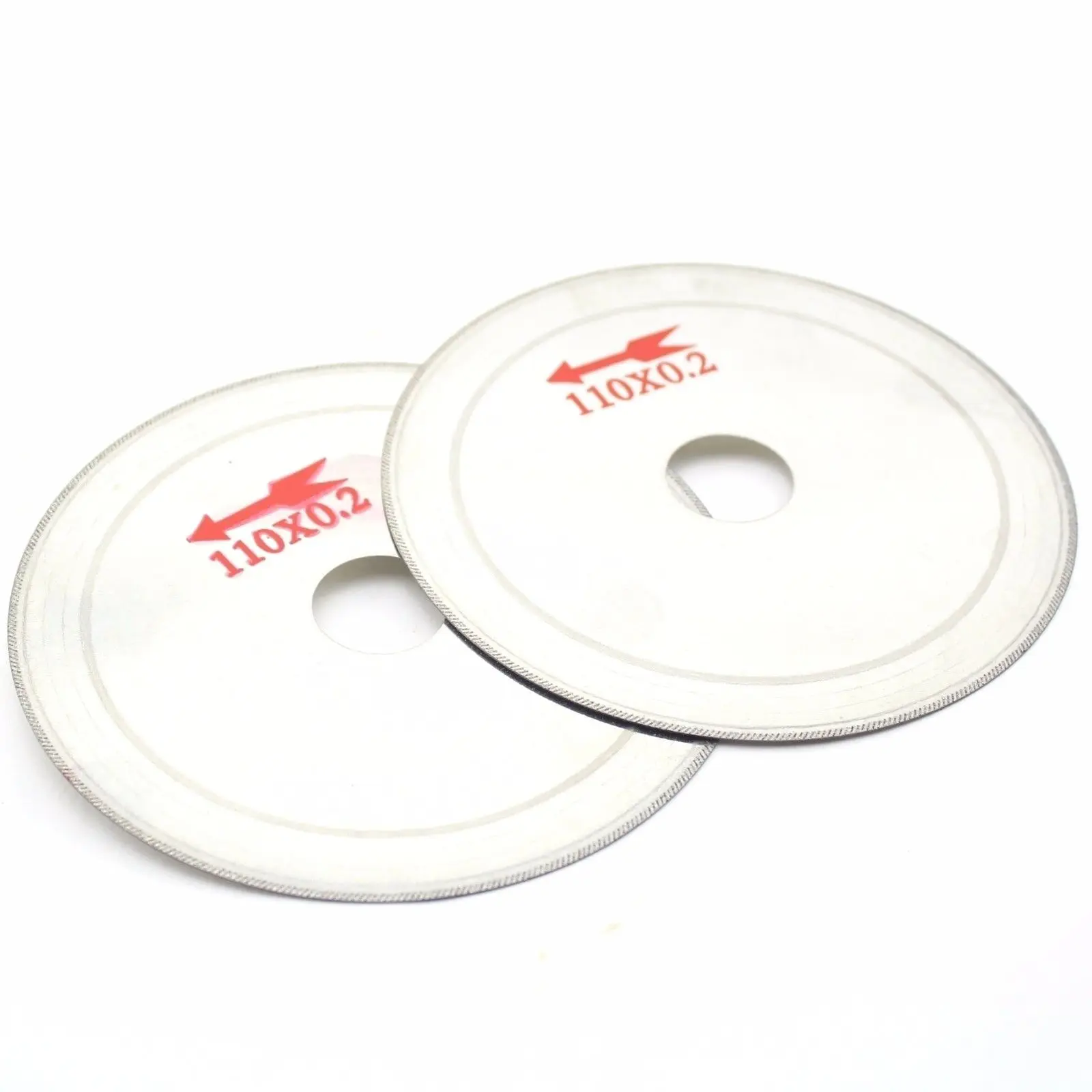 2Pcs 1/2" 110mm Ultra-thin Diamond Lapidary Saw Blade Grinding Wheel Oblique Tooth Slice Polishing Cutting Blade Disc 3/4" Arbor
