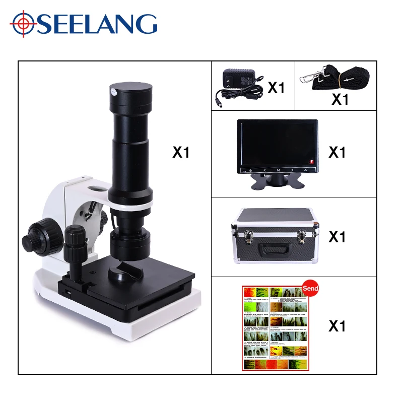 880 color 9-inch LCD Displayer electronic HD digital microscope biological Microcirculation Blood Inspection led Lab Monocular