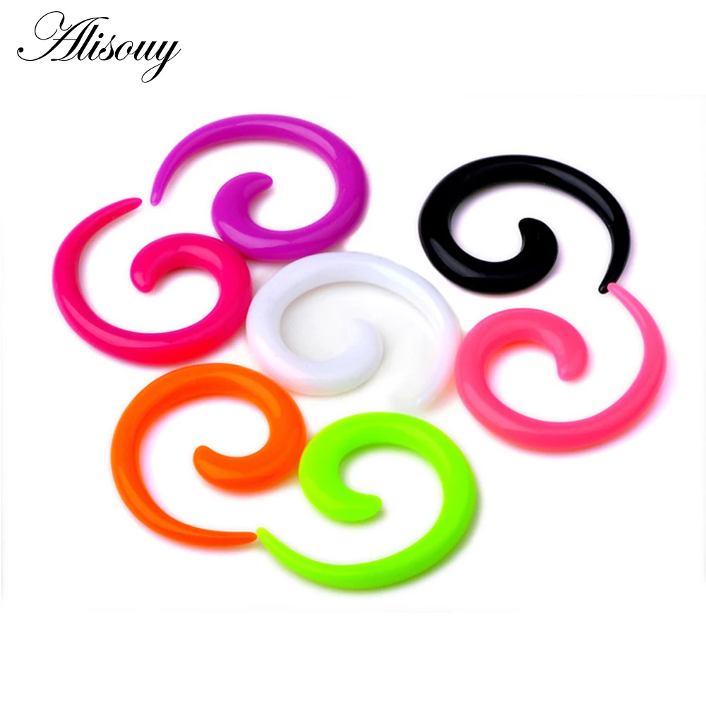 Alisouy Acrylic Spiral Ear Plugs & Tunnel Expanders Body Piercing Jewelry Gauges (1.6-10mm) Ear Tapers Stretching ear expandar