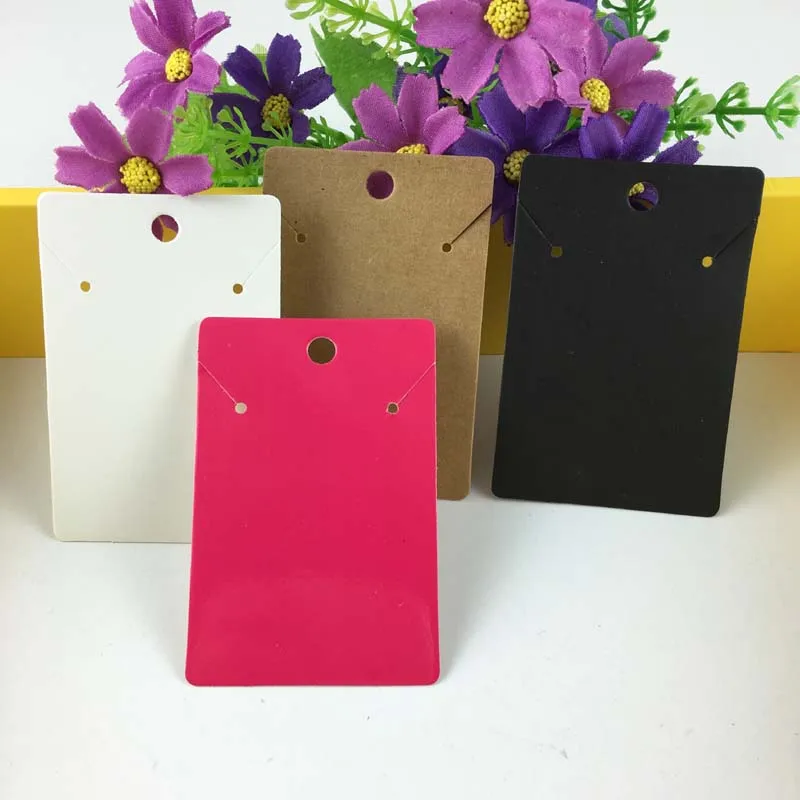 200PCS/Lot Earring Cards Blank Jewelry Cards Kraft Paper Jewelry Display Card Earring Vintage Classic Display Cards