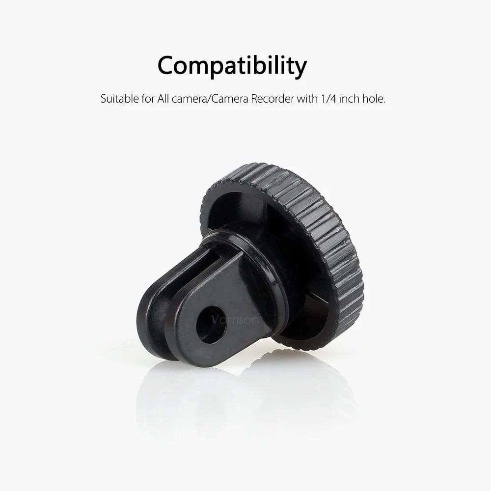 Vamson สำหรับ Gopro อุปกรณ์เสริมขาตั้งกล้องเล็กๆอะแดปเตอร์1/4 "Monopod สำหรับ GoPro Hero 11 10 9 8 7 6 5 4 3 + 3 2สำหรับกล้อง Yi VP103