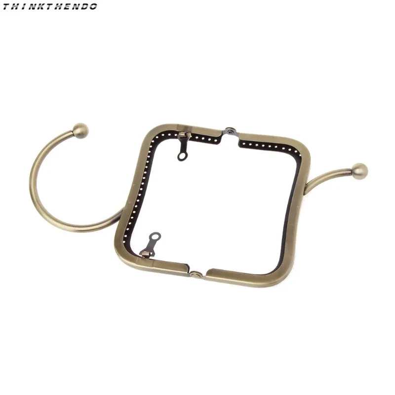 THINKTHENDO 1 Pc Vintage Metal Purse Bag Frame Kiss Clasp Lock With Handle 12.5cm Hot New Accessories High Quality