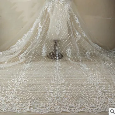 Vintage Symmetrical Lace Fabric Fashion Embroidery Mesh Accessories High-grade Wedding Dress Materials