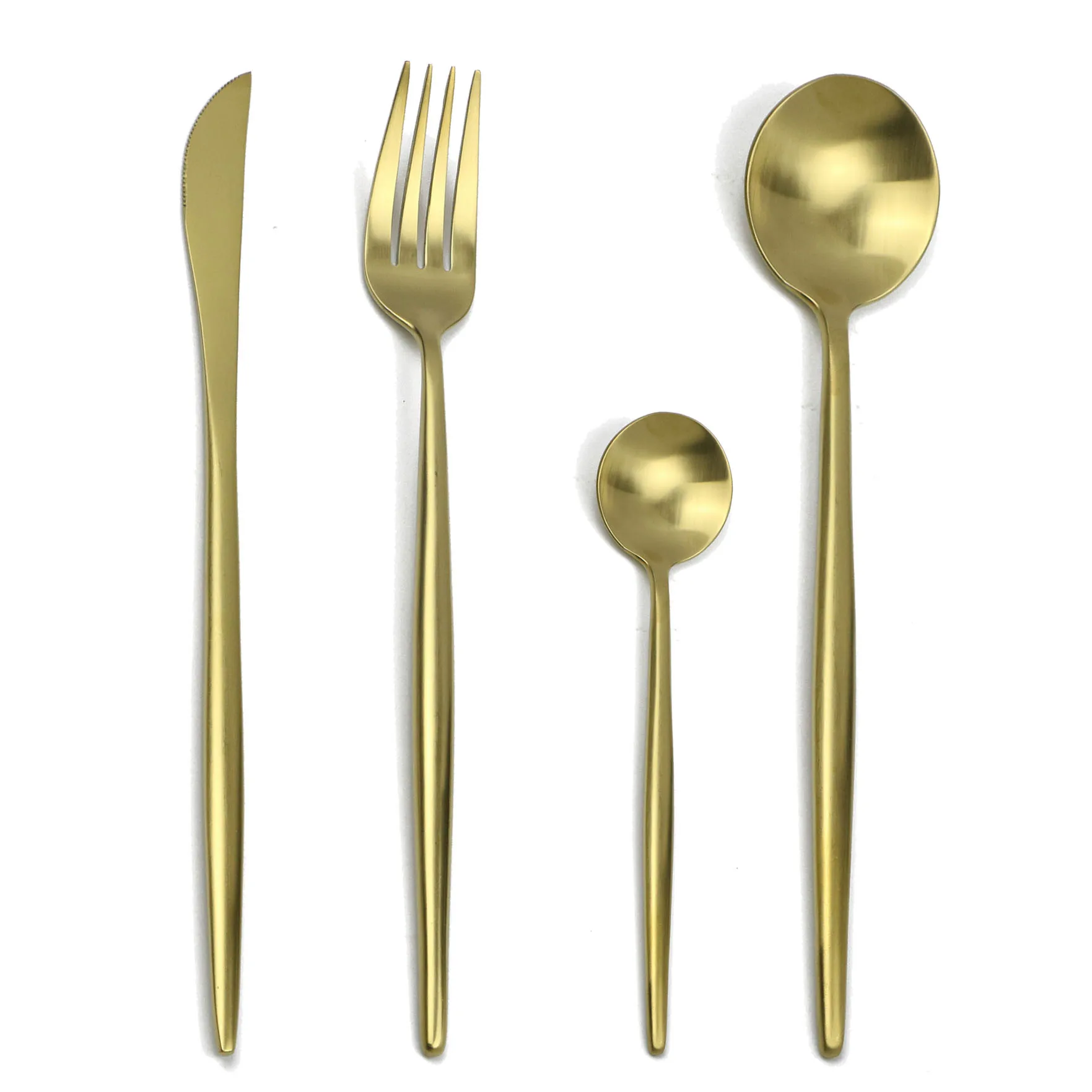 

24 Pcs Gold Cutlery Set Dinner Dessert Fork Spoon Knife Set Wedding Dinnerware Set 304 Stainless Steel Tableware Drop Shipping