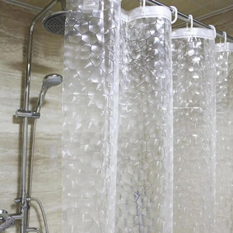 Waterproof 3D Shower Curtain 12 Hooks