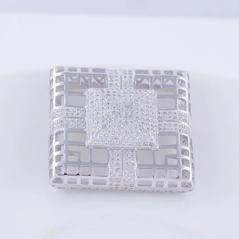 Hot Jewelry Big Zircon Czech Charms For Bracelets & Necklaces Vintage Copper Micro Pave Charms Connectors Jewelry Accessories