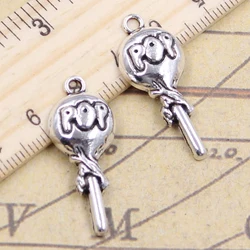 10pcs Charms Pop Lollipop Sweet 31x13mm Antique Silver Color Pendants Making DIY Handmade Jewelry Factory Wholesale