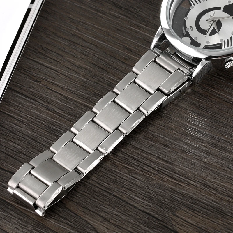 New Luxury Brand Fashion and Casual Music Note Notation Watch Stainless Steel Wristwatch for Men and Women Silver Watches