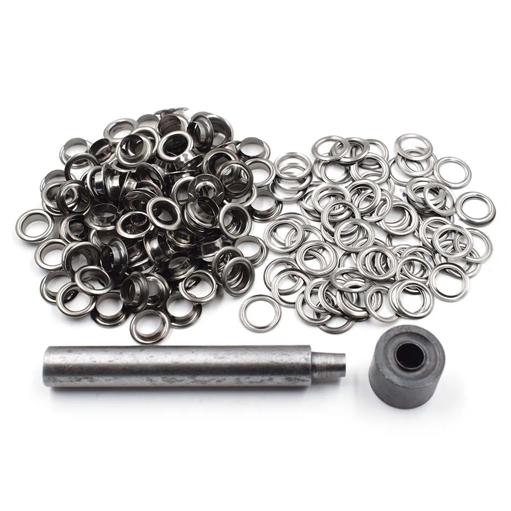 

200 SETS 8 MM Eyelets Metal Hole Ventilation Black Snap-Fastener Canopy Cloth Rope Holes Rivet Buckle