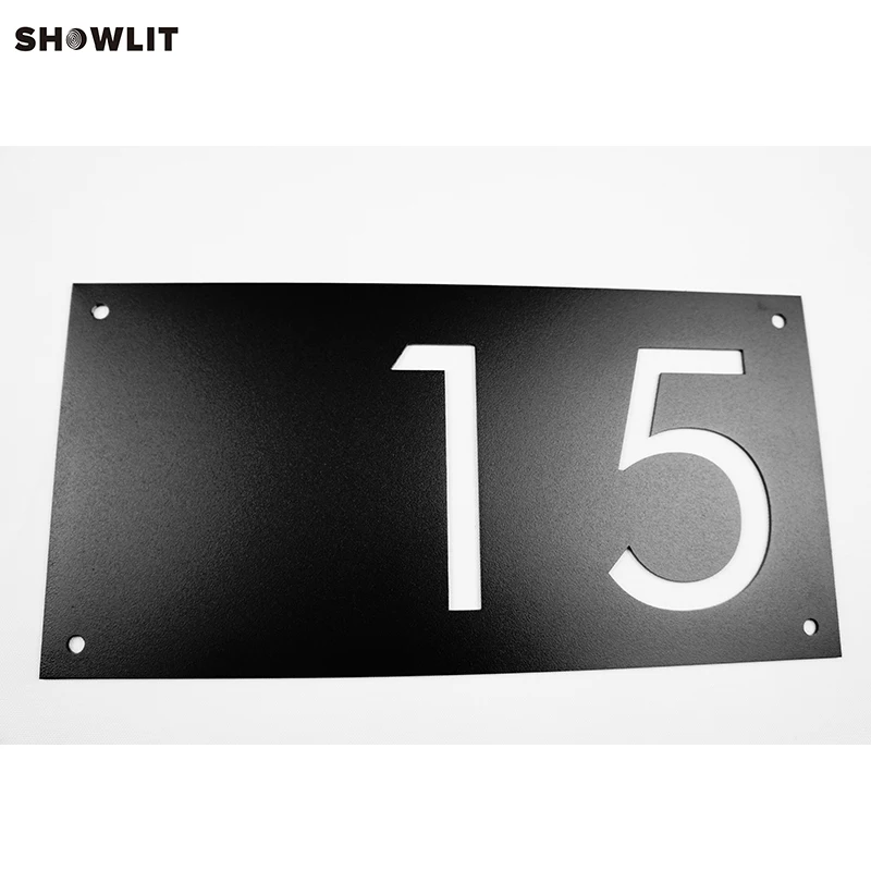 

Black Custom Size Optional House Numbers Door Sign