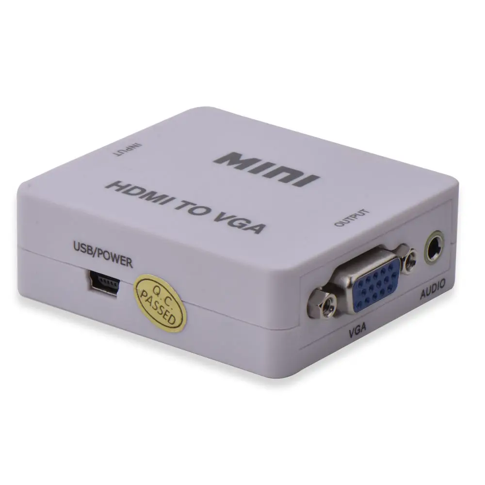 HDMI-compatible To VGA 1080P HD HDTV Video Audio Converter Box Adapter For DVD PC Laptop