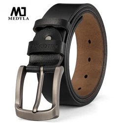 MEDYLA marque hommes ceinture en cuir de haute qualité en cuir naturel entreprise ceinture décontractée pour hommes pantalon de costume décontracté jeans accessoires