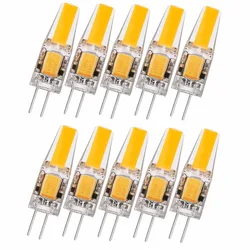 10X G4 2W LED 전구, G4 COB LED 조명, 20 W G4 할로겐 전구 교체, 210LM,2700-3000K 6000-6500K 12V DC