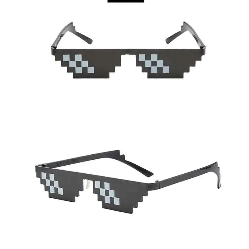 Mosaic Sunglasses Trick Toy Thug Life Glasses Deal With It Glasses Pixel Women Men Black Mosaic Sunglasses Funny toy