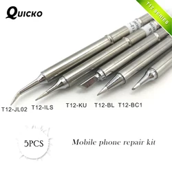 5Pcs/SET T12-ILS T12-JL02 T12-BL T12-BC1 T12-KU Solder Iron Tips T12 series for Soldering Rework Station FX-951