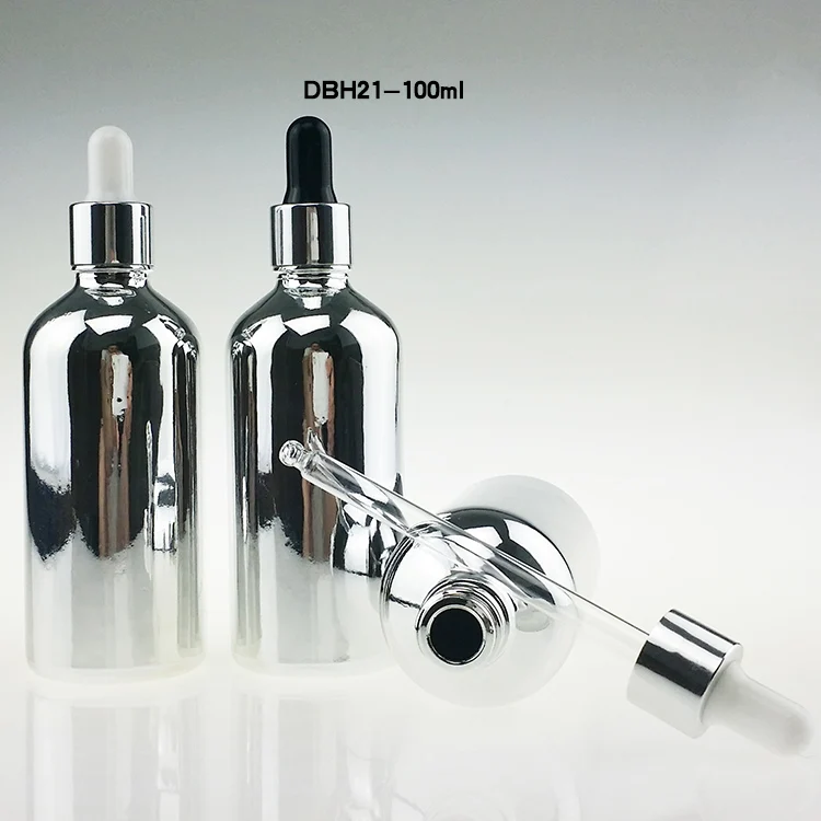 100PCS 100 ml 실버 유리 dropper 병, 에센셜 오일에 대 한 100 ml dropper 병, dropper와 에센셜 오일 큰 병