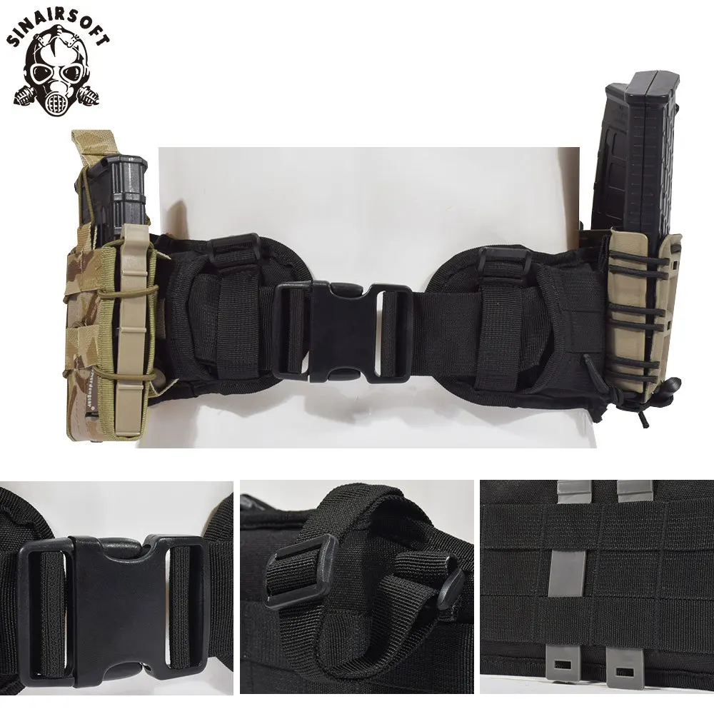 Tactical Vest Molle Belt Men\'s Special 1000D Nylon Airsoft Hunting Convenient Combat Girdle EAS H-shaped Adjustable Soft Padded