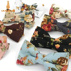 2018 Brand New Men's Vintage Flower Printed Neck Ties For Man Classic Wedding Groom Linen Gravatas Corbata Bowtie Butterfly