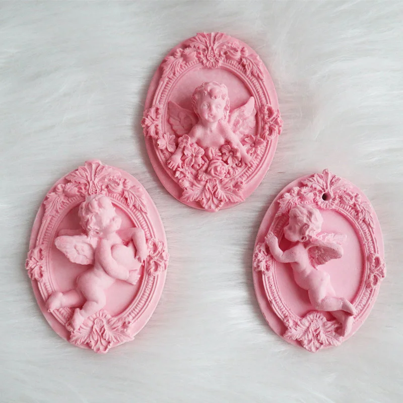 Aromatherapy Wax Pendant Silicone Mould Cute Baby Gypsum Plaster Molds For Car Decor DIY Soap Clay Crafts