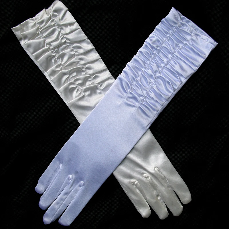 Guantes elásticos finos y sexys para mujer, guante profesional de encaje largo plisado, accesorios de vestir, B97