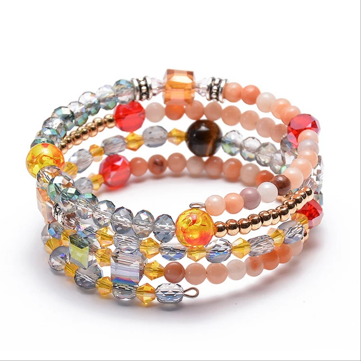 2019 NEW Natural Crystal Winding Multi-circle Natural Stone Tiger Eye Multi-layer Winding Bracelet