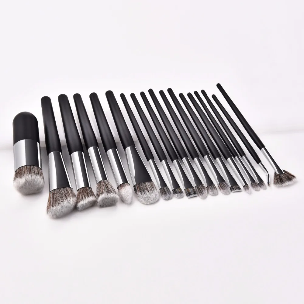 ENNKE 18Pcs Makeup Brush Wood Handle Face Contour Eyeshadow Eyeliner Blending Brush Make Up Cosmetic Tool