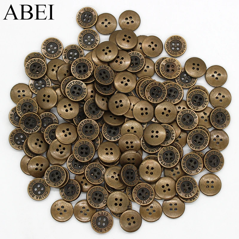 50pcs/lot 15/18/21mm Plastic Buttons Sewing Ornaments Garment Apparel DIY Handmade Jeans Accessories 4 Holes Flatback Button