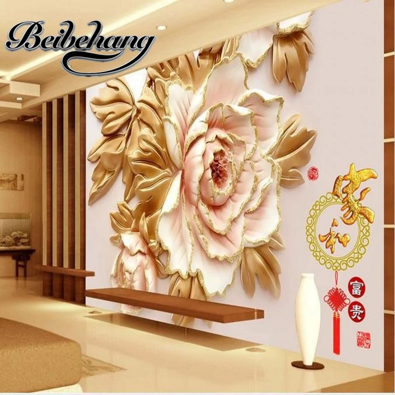 

beibehang beibehang Papel de parede sala custom wallpaper 3 d Chinese peony 3d 3d wall murals wallpaper High fashionWarmth