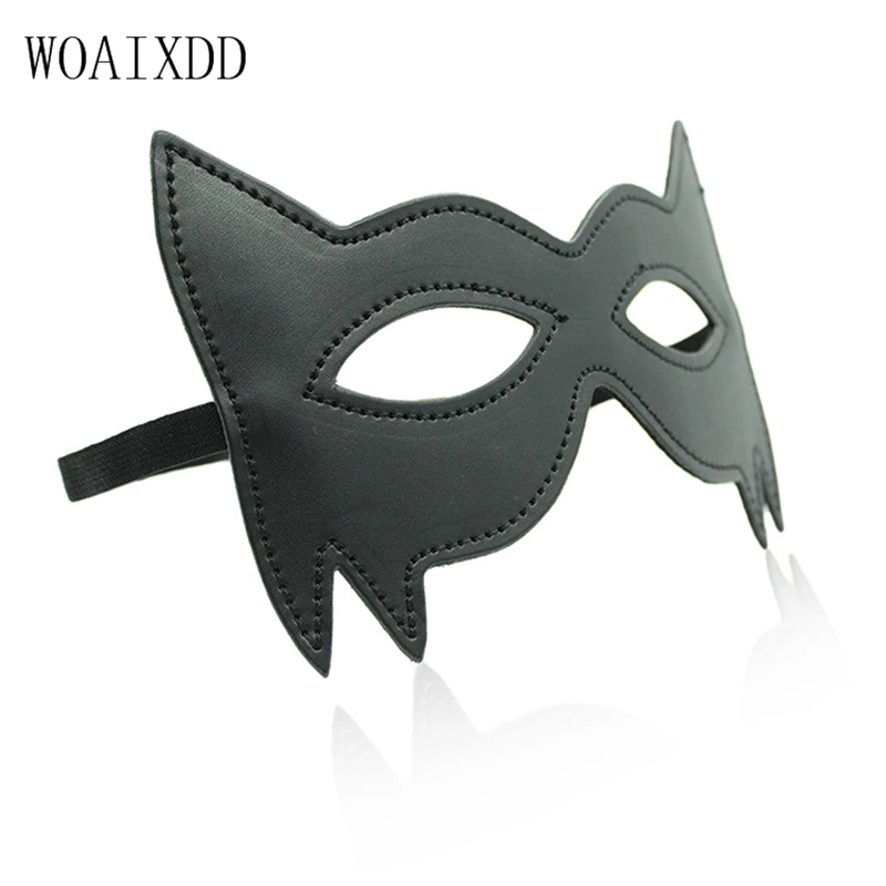 Leather Blindfold Adult Games BDSM Flirt Sex Toy Sexy Eye Mask Sleeping Masquerade Cat Eye Party club Coslay Mysterious