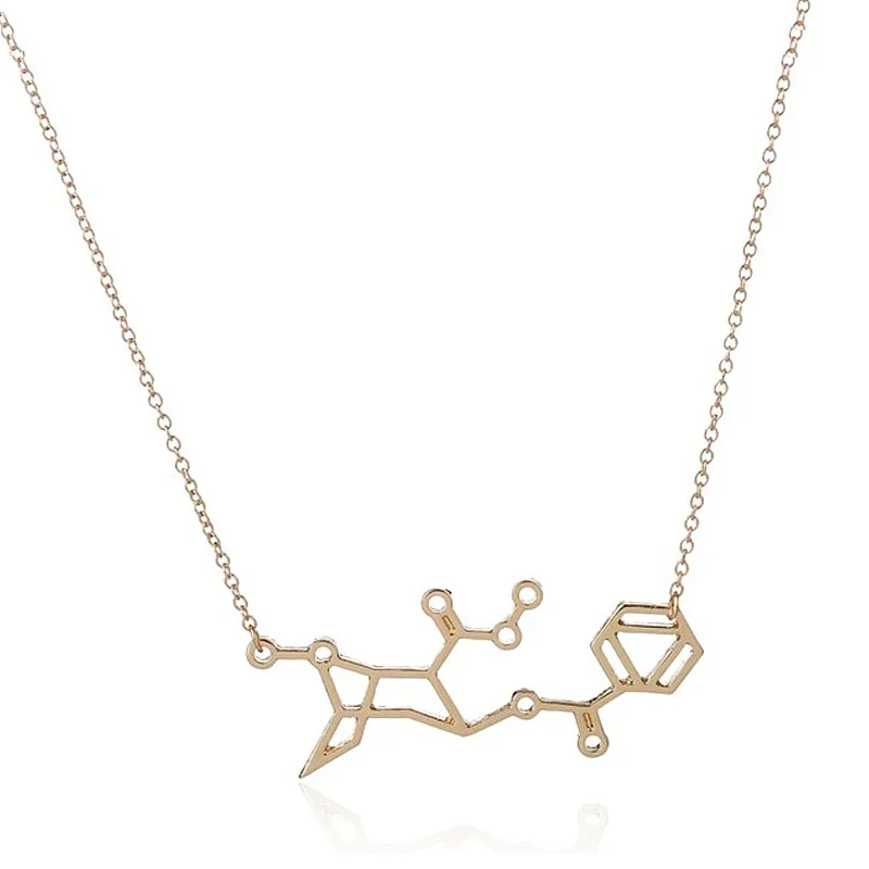 Wholesale 10pc Chemistry Necklace Cocain Structure Pendant Power Cocaina_ Necklace Chemistry Molecule For Women Men