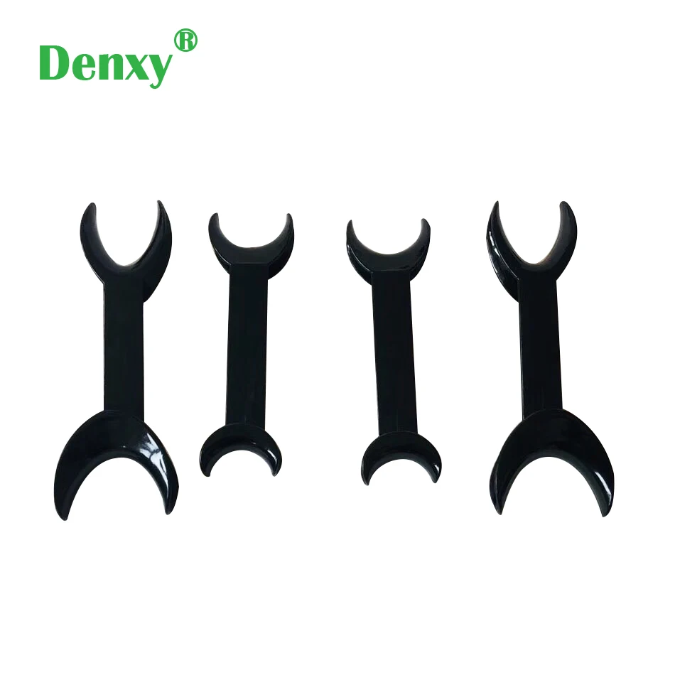 Denxy 10pcs Dental Cheek Retractor black T-Shape Intraoral Cheek Lip Retractor Opener Double Head Orthodontic Teeth Mouth Opener