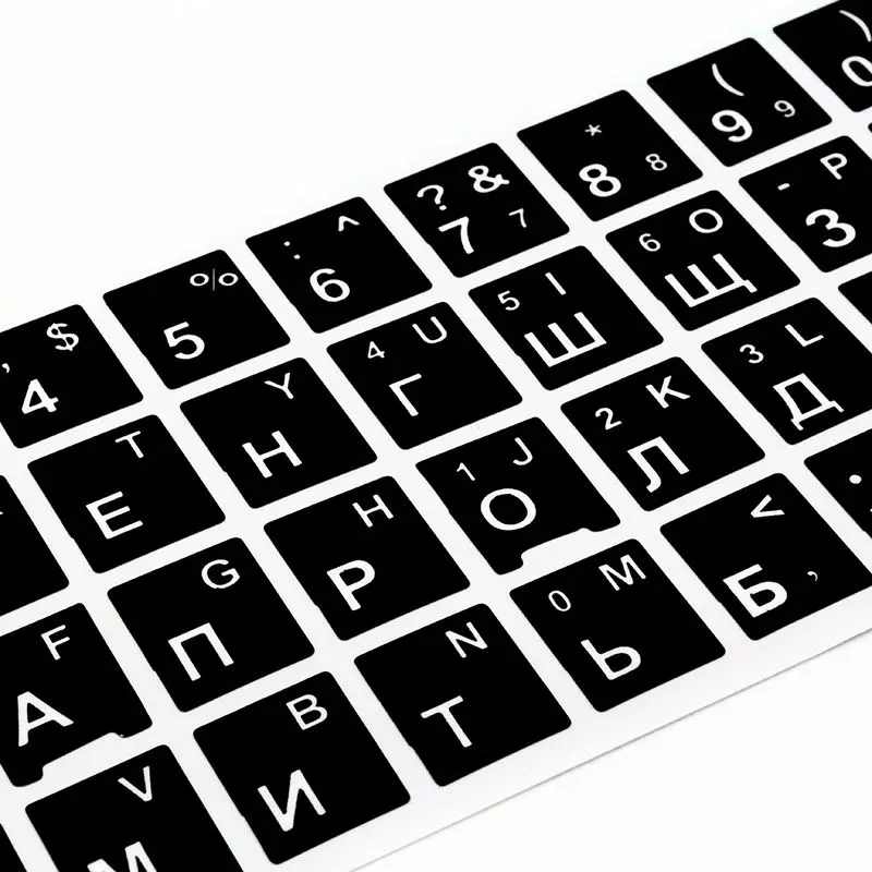 SR Standard Waterproof Russian French Arabic Korean Burmese Keyboard Stickers Layout With Button Letters Alphabet For PC