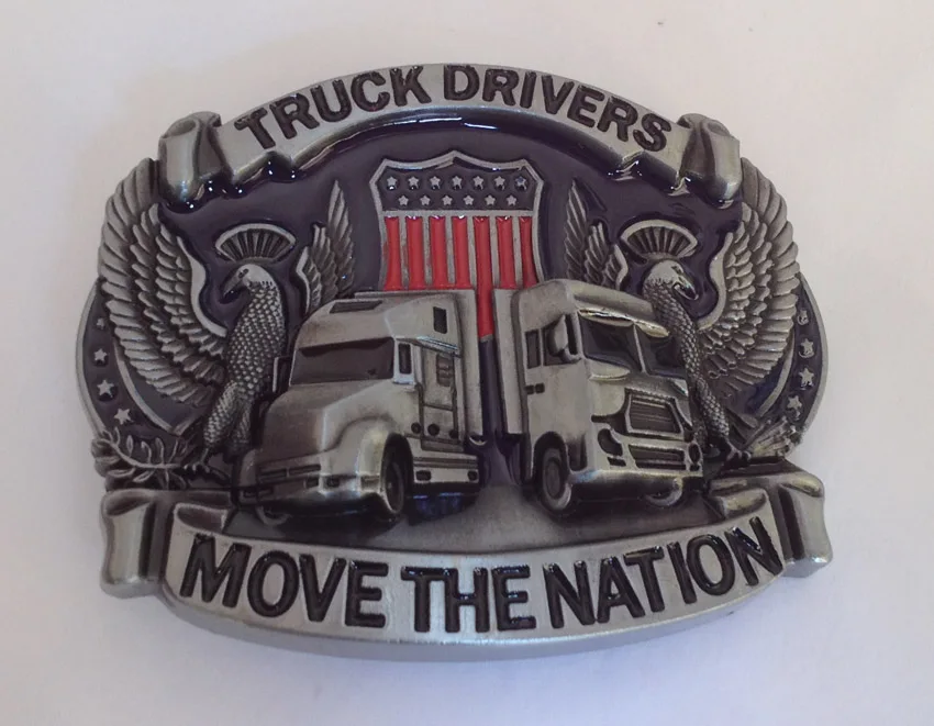 Truck Drivers belt buckle with pewter finish  JF-BY111 suitable for 4cm wideth belt with continous stock