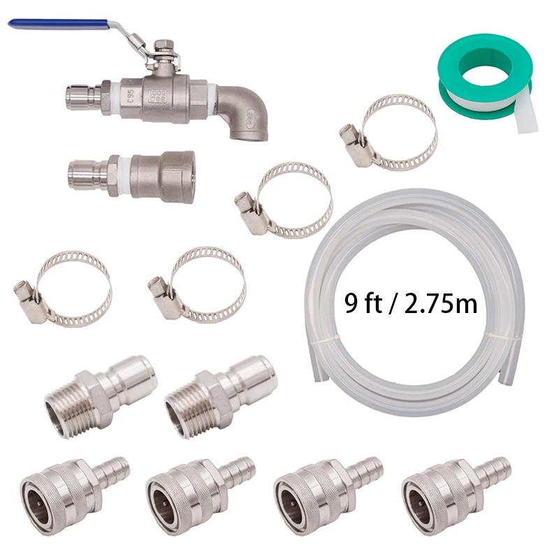 Transfer Pump Quick Connect Kit March 809 Pump Homebrew Pump Accessories Food Grade Silicone and Stainless Steel 304