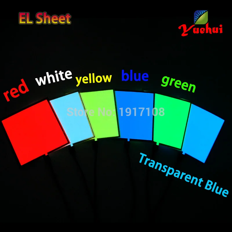 NEW 6colors for choosing10X10CM el sheet el panel el backlight for car,house,party,dispaly,holiday, Glow Party Supplies